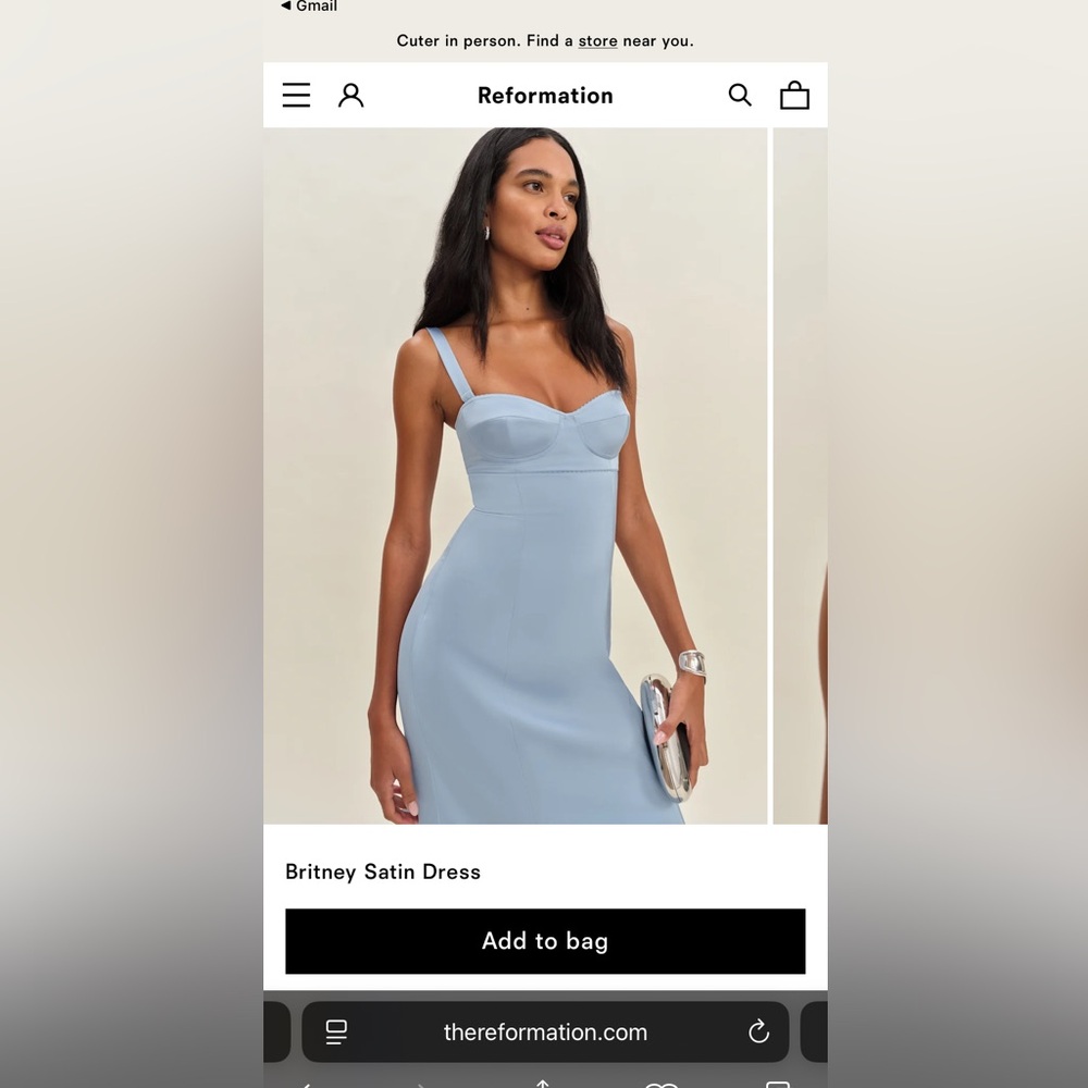 Reformation Light Blue Midi Dress